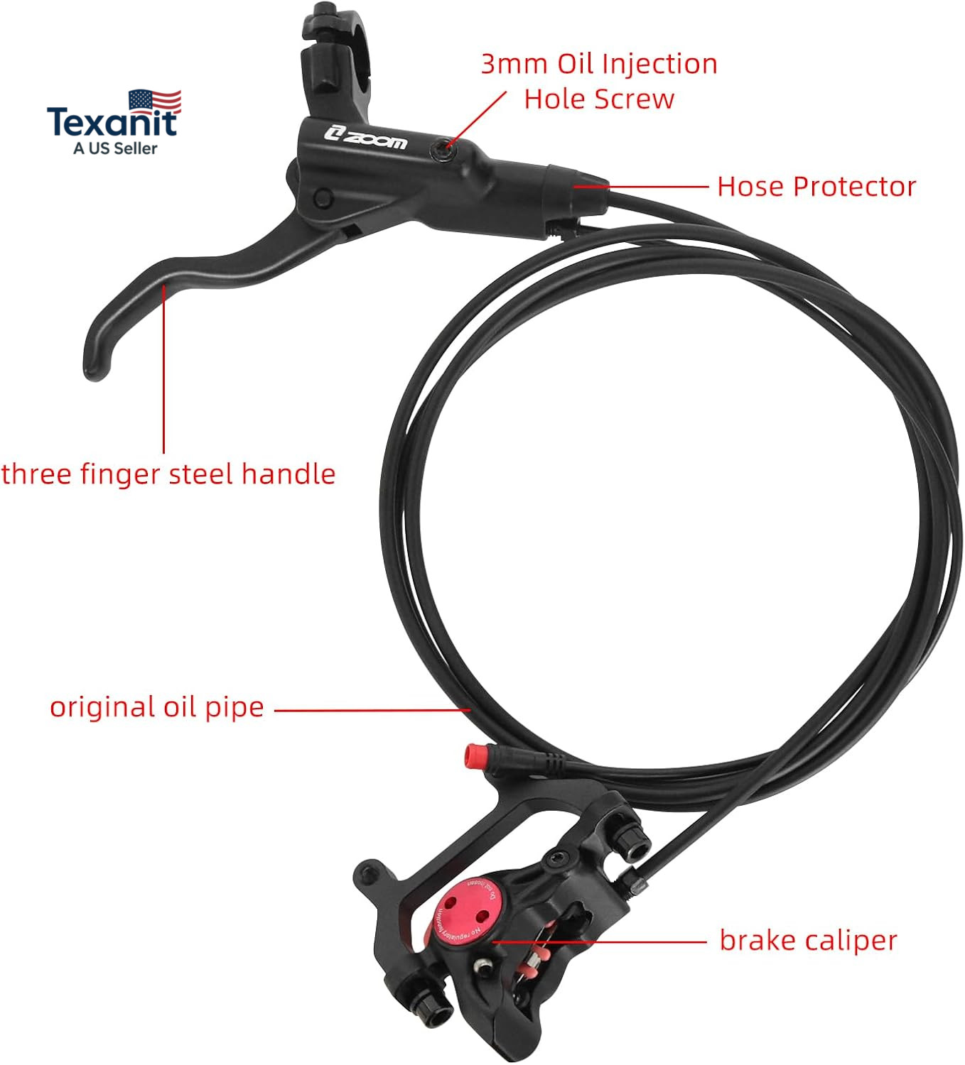 Z00M HB875E Ebike Hydraulic Disc Brake Set, Electric Power-Off Hydraulic Brake S