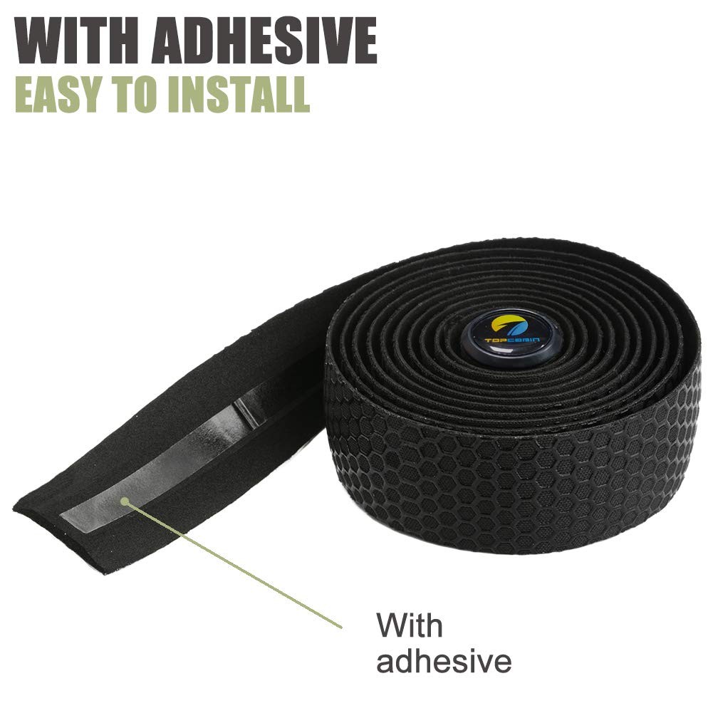 Bicycle Handlebar Tape EVA Camouflage Comfort Road Bike Bar Tape 2 Rolls Black