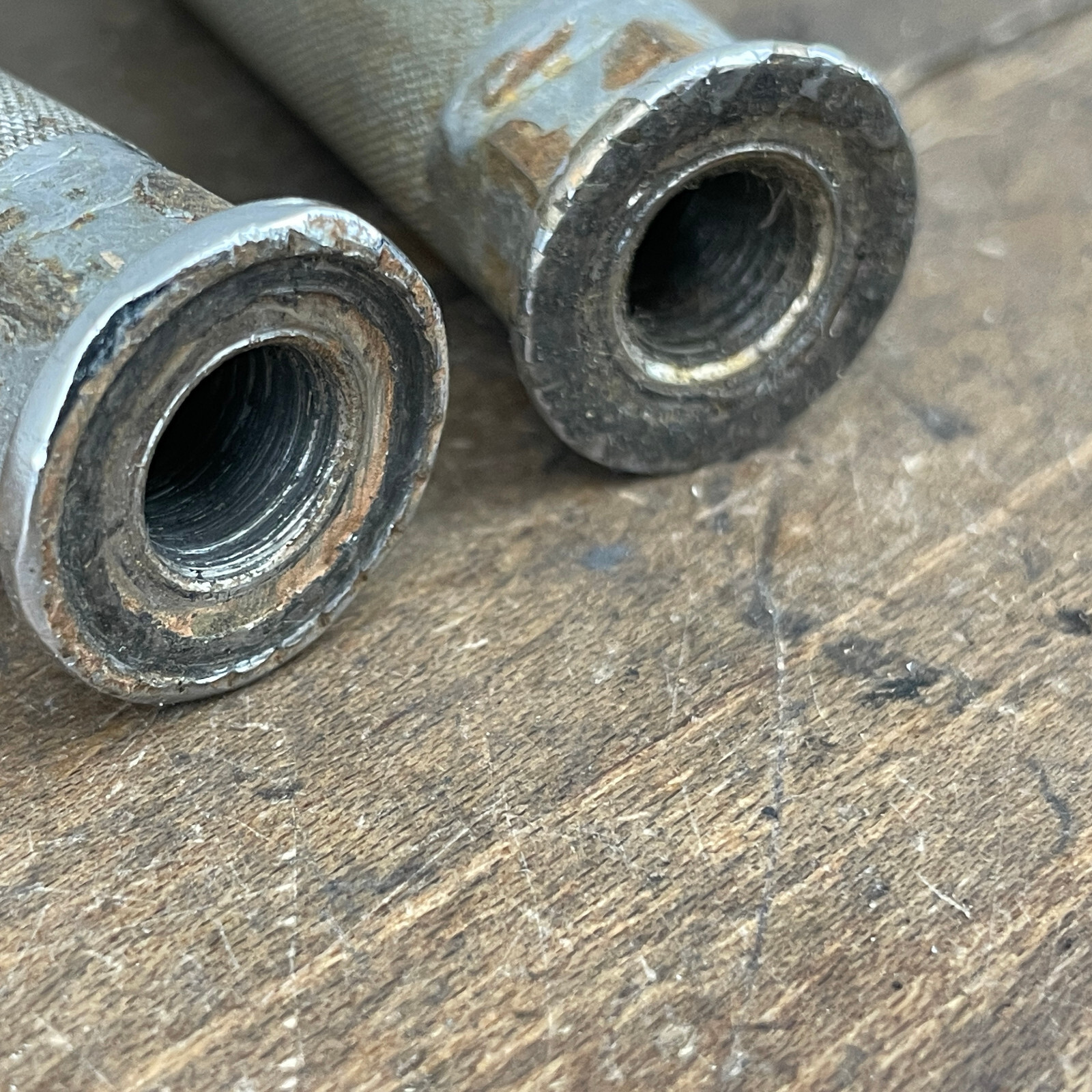 Old School BMX Axle Extenders Freestyle OG 80s 90s Shorty Patina Threaded