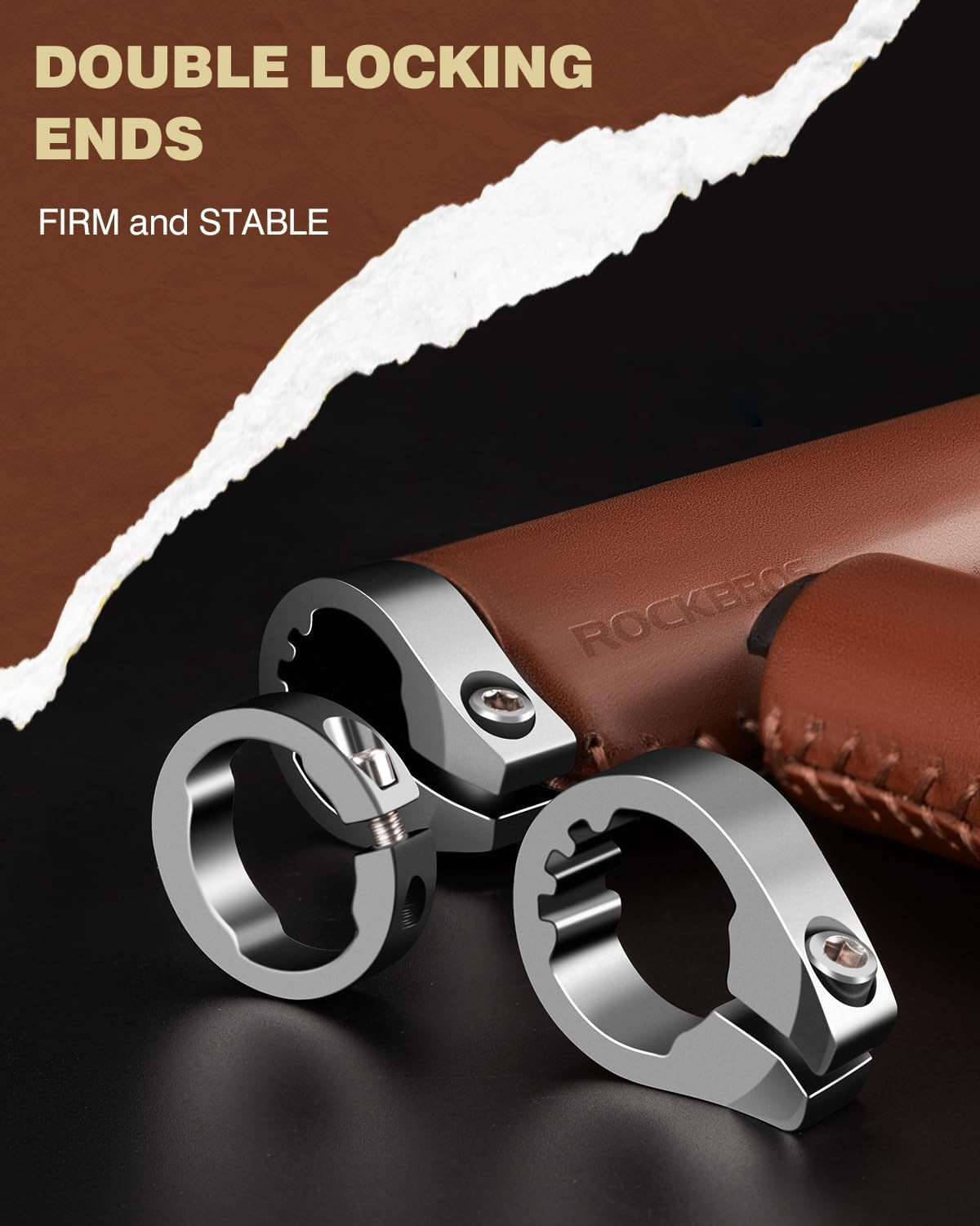 Leather Bike Handlebar Grips for 22.2mm Vintage Mountain Bike Folding Bicycle fo