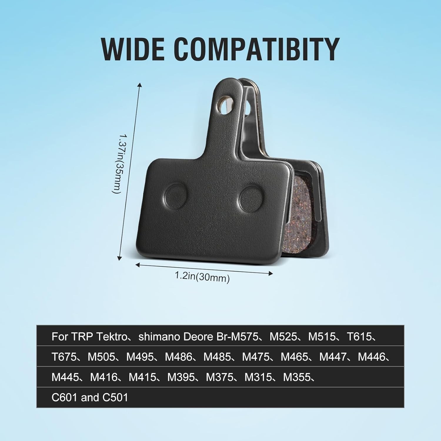 4 Pairs MTB Disc Brake Pads Resin & Semi-Metallic Quiet W/ Install Kit E-Bike