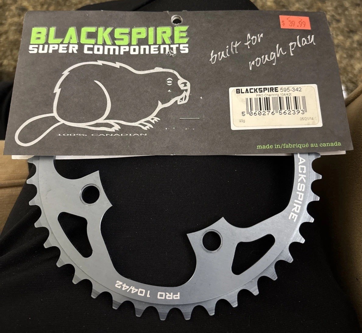 Blackspire 595-342 Pro 42T Outer Road Bike Chainring 104BCD – 9/10 Speed