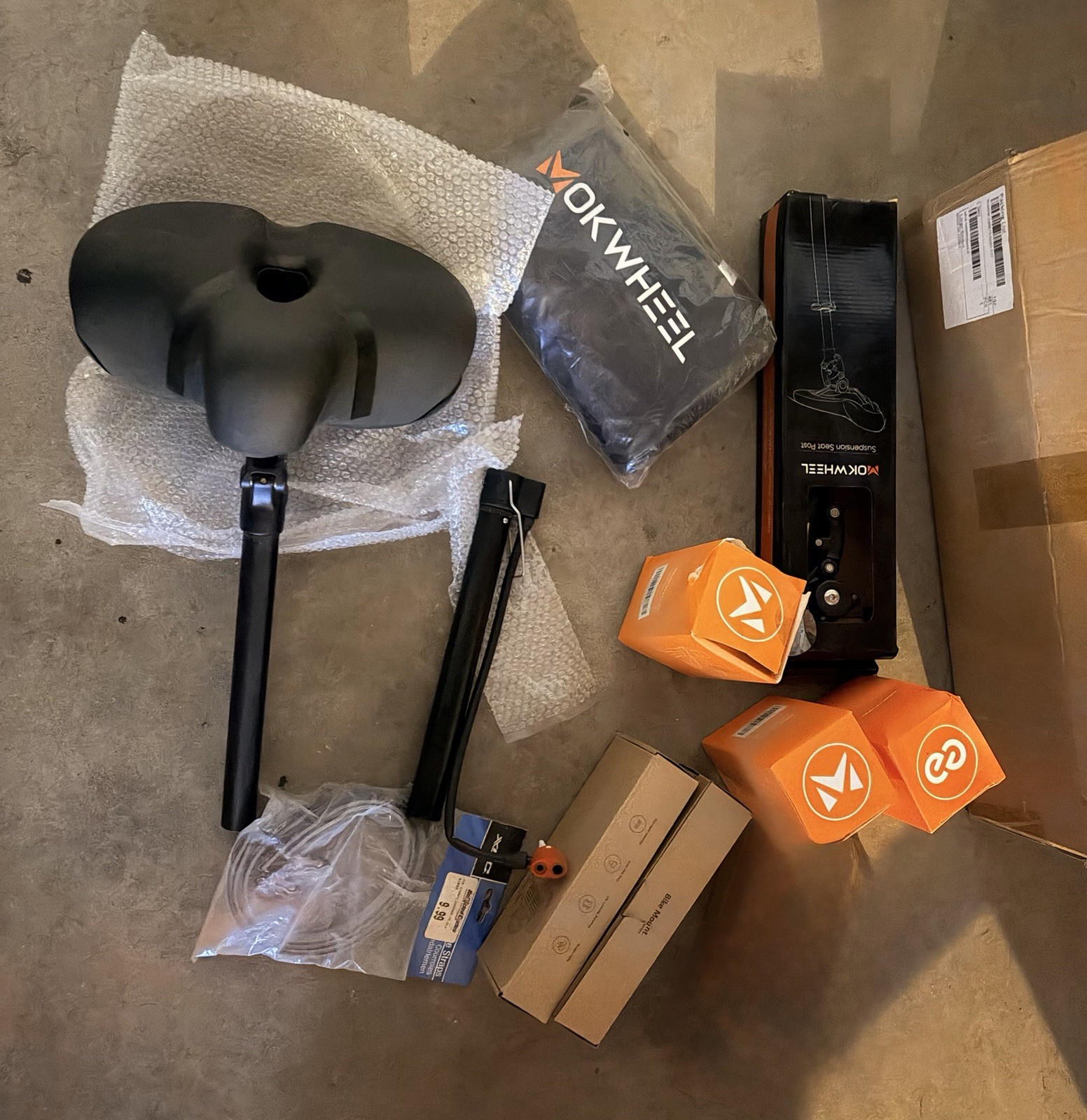 Mixed Lot MOKWHEEL E-Bike / New PARTS, Seats, Rod, Baskets, Cover, Holders More