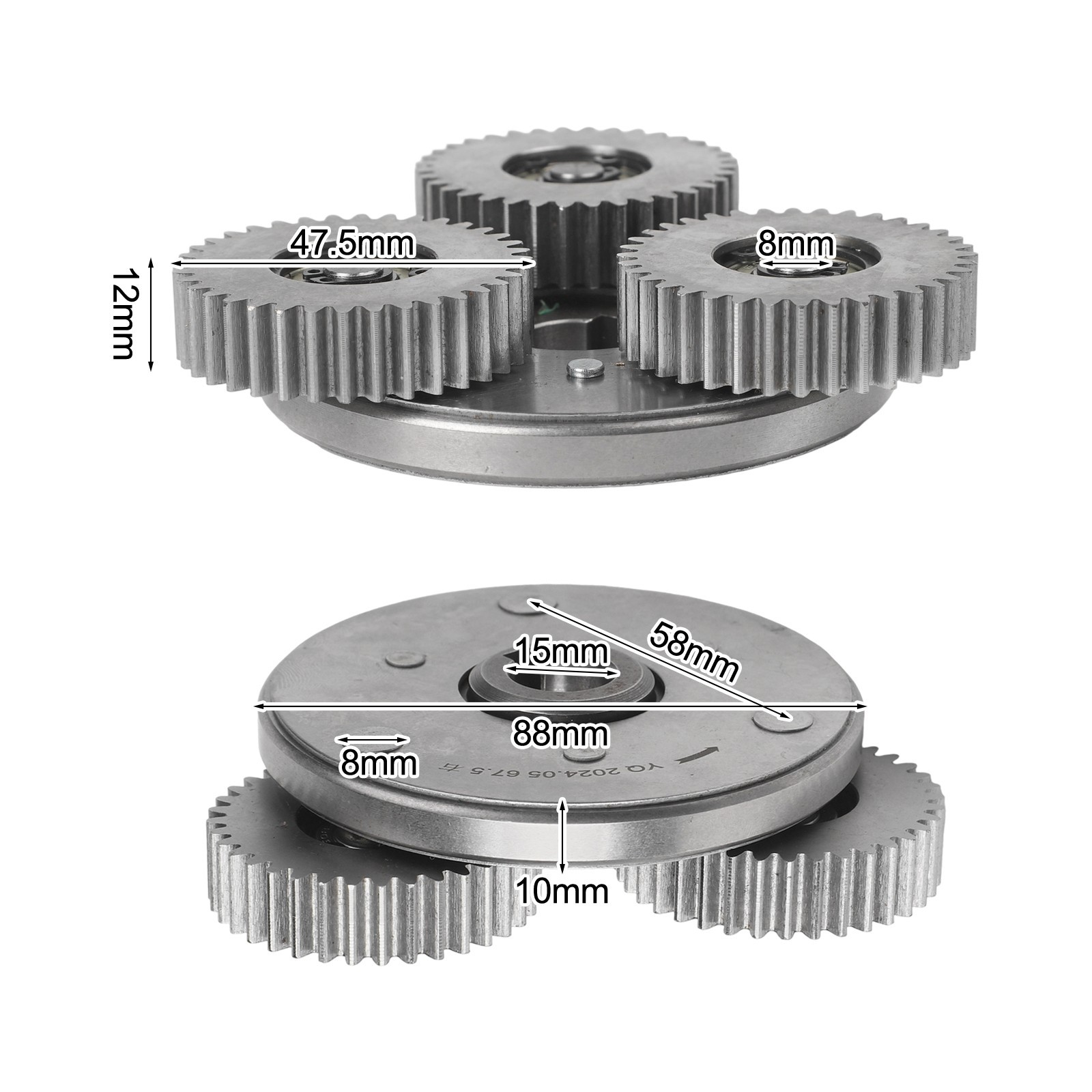 3PCS Motor Gear Set Long-term Use Reliability 58mm Planetary Wheelbase