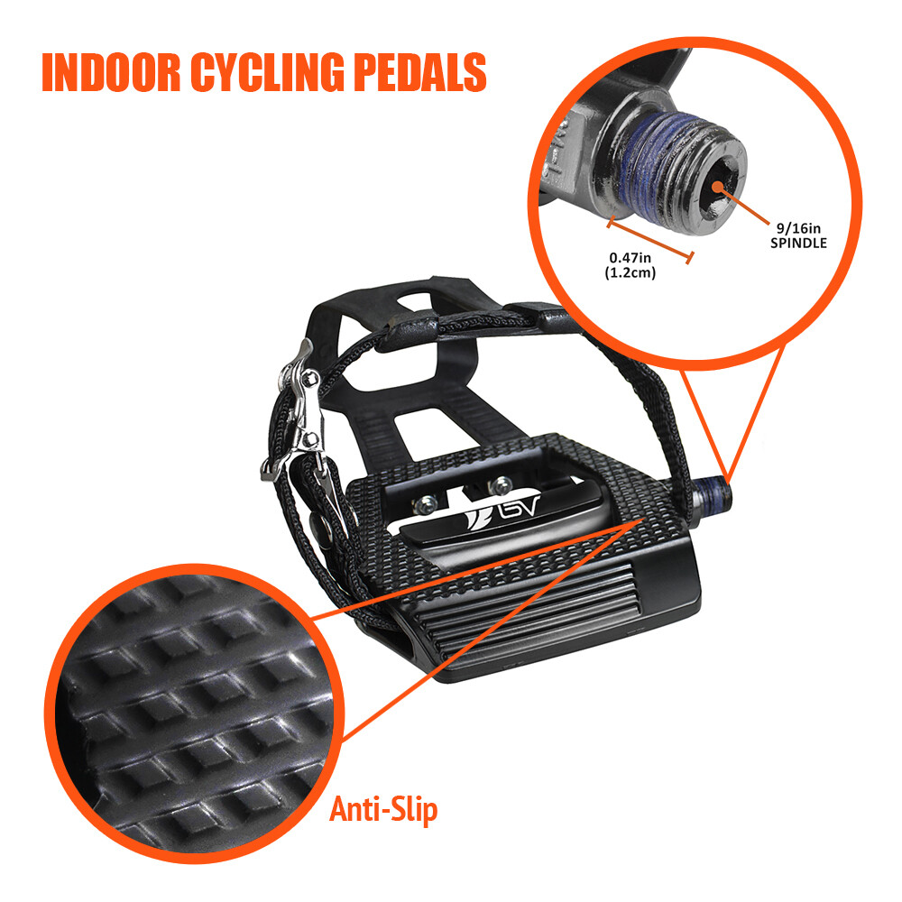 BV Shimano SPD Bike Pedals Clipless w/ Toe Clips Mountain Road Bike SPD Cleats
