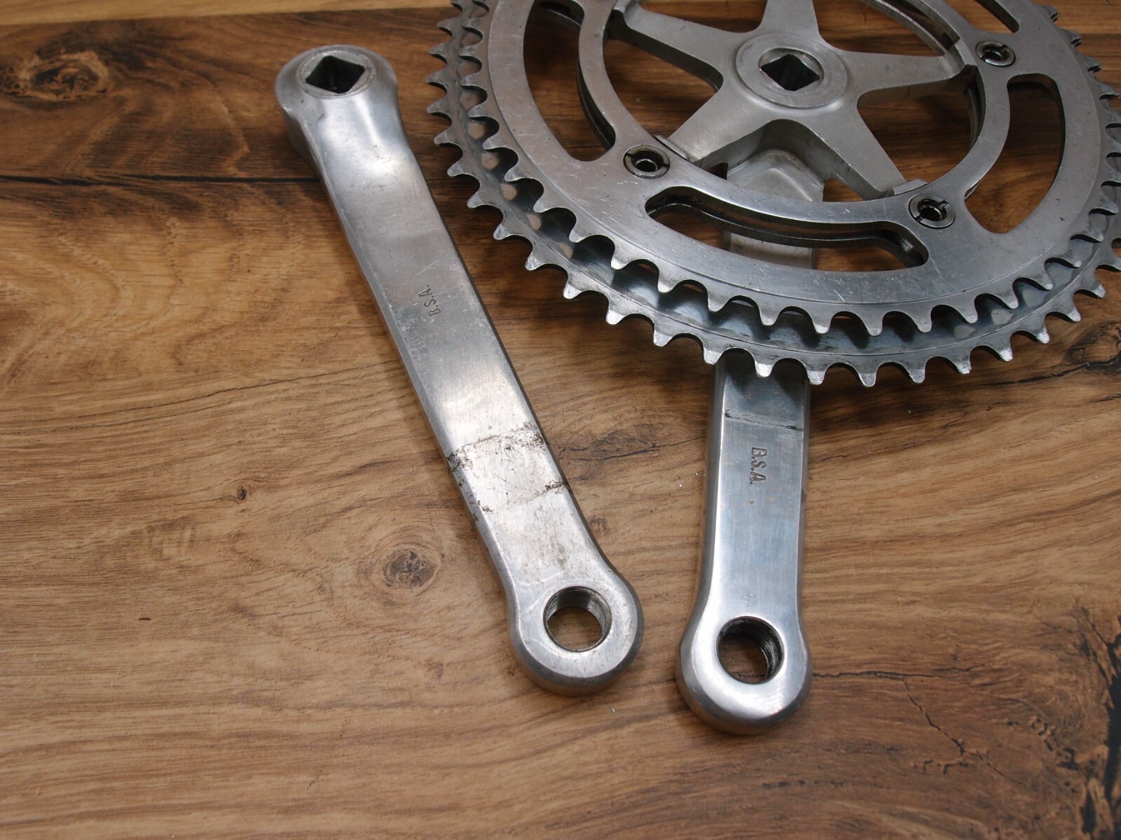 1970s NERVAR double crankset for road bike made in France 52/47 T 170 mm
