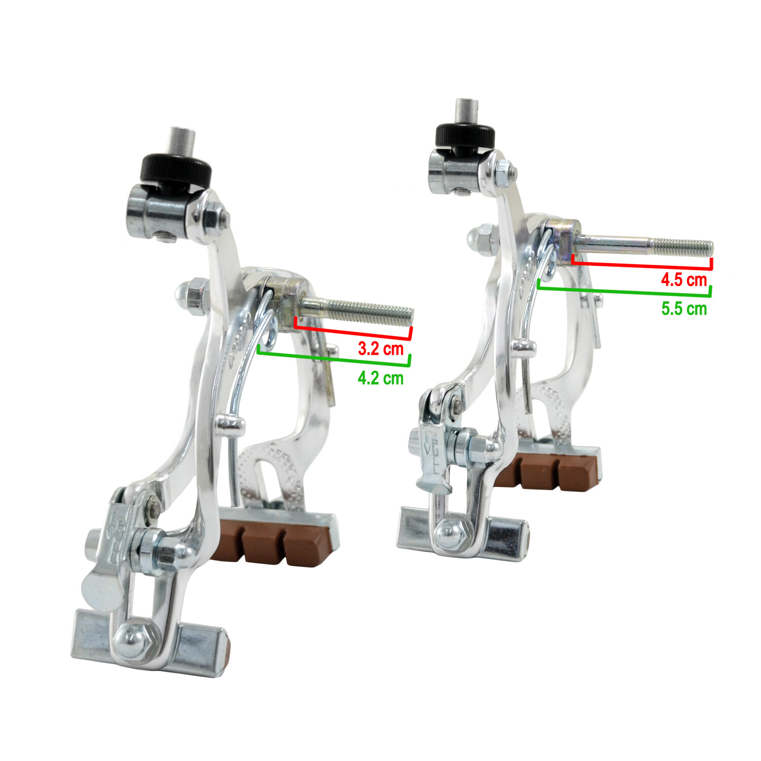 DIA-COMPE MX1000 Side Pull Caliper Brake Set (F+R) For Old School BMX , Silver