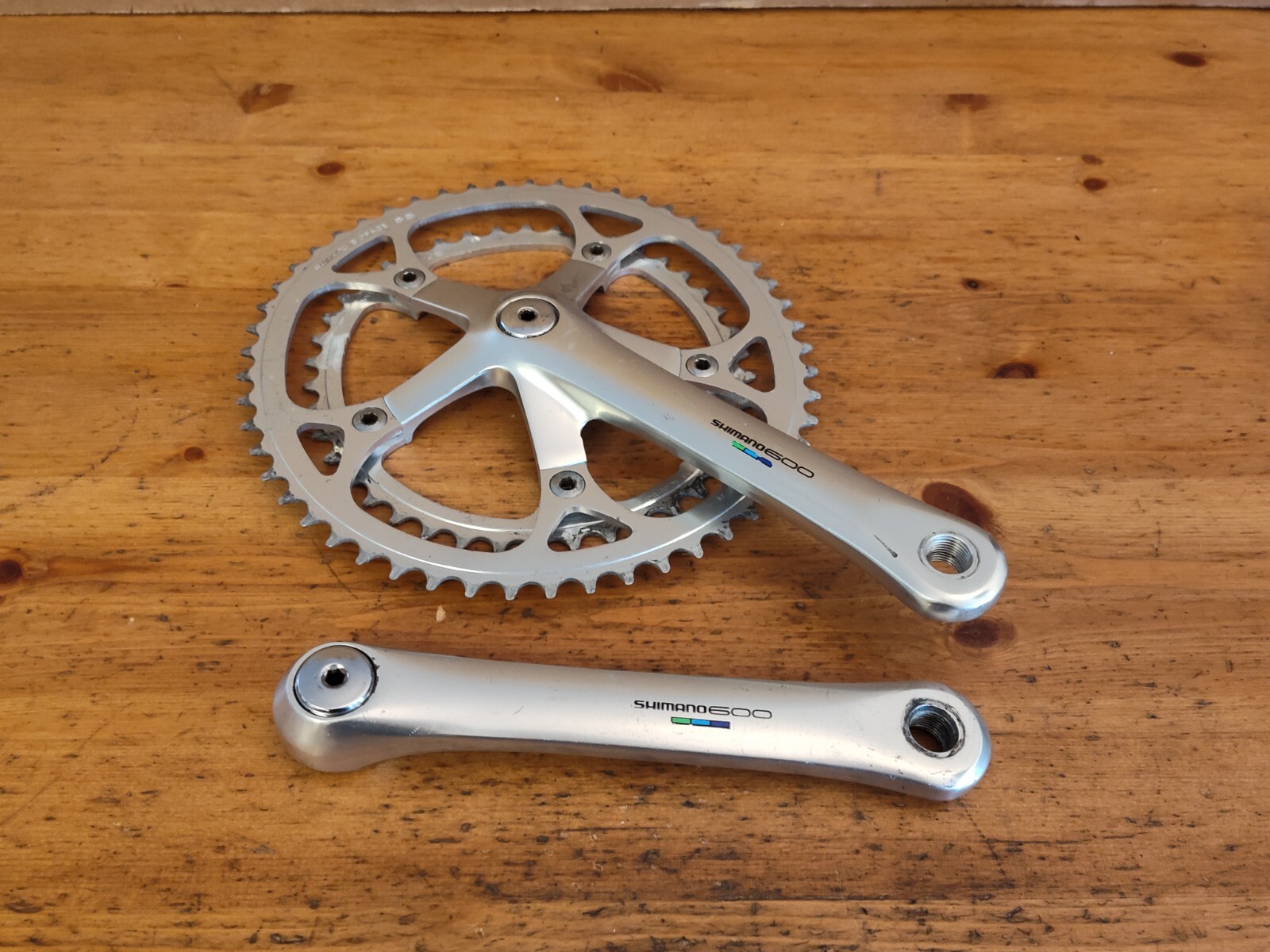 Shimano 600 6400 Crankset 172.5mm 53/42 Biopace Chainrings