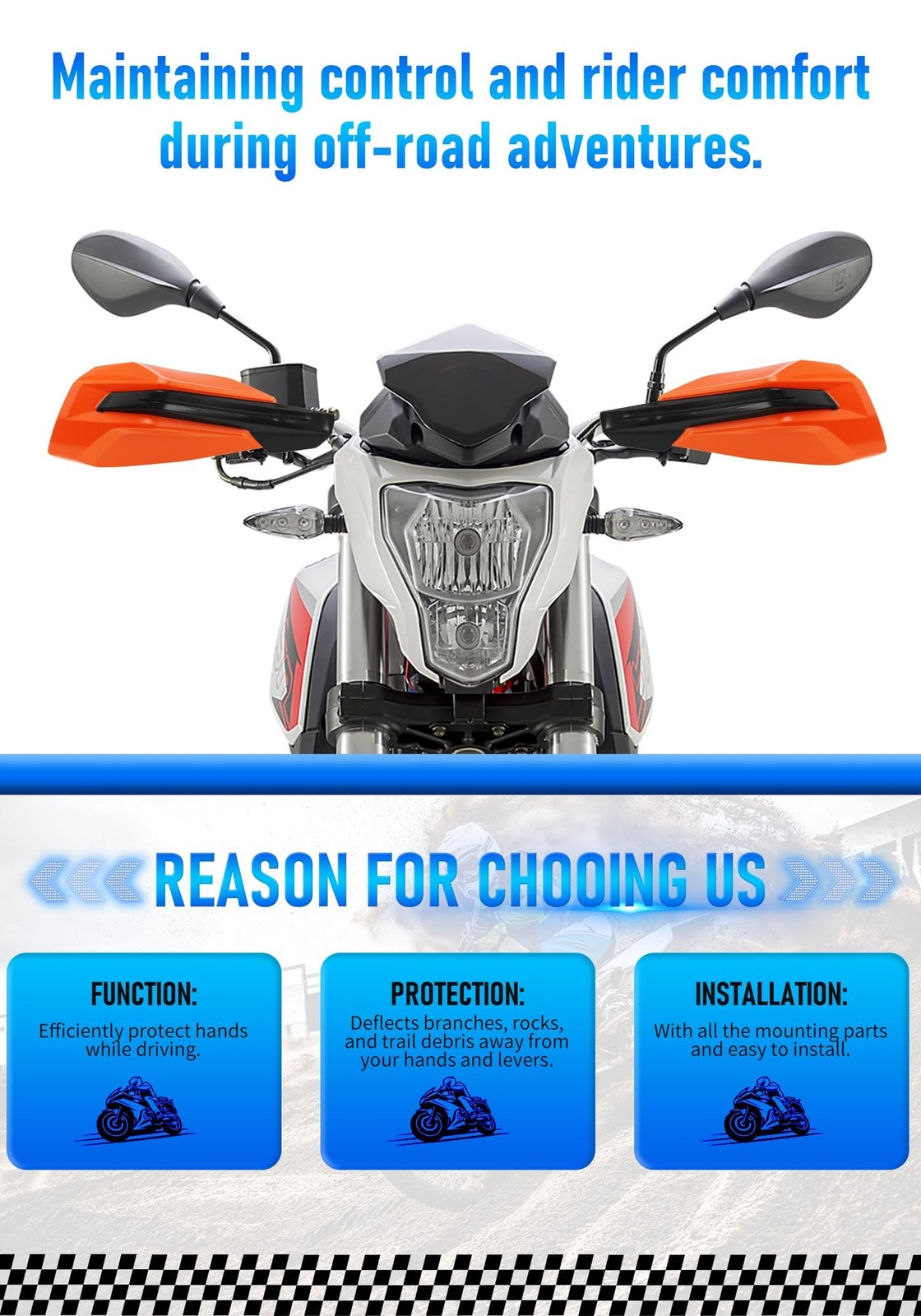 Universal Dirt Bike Handguards Motorcycle Hand Guards Plastic Bracket for SX …