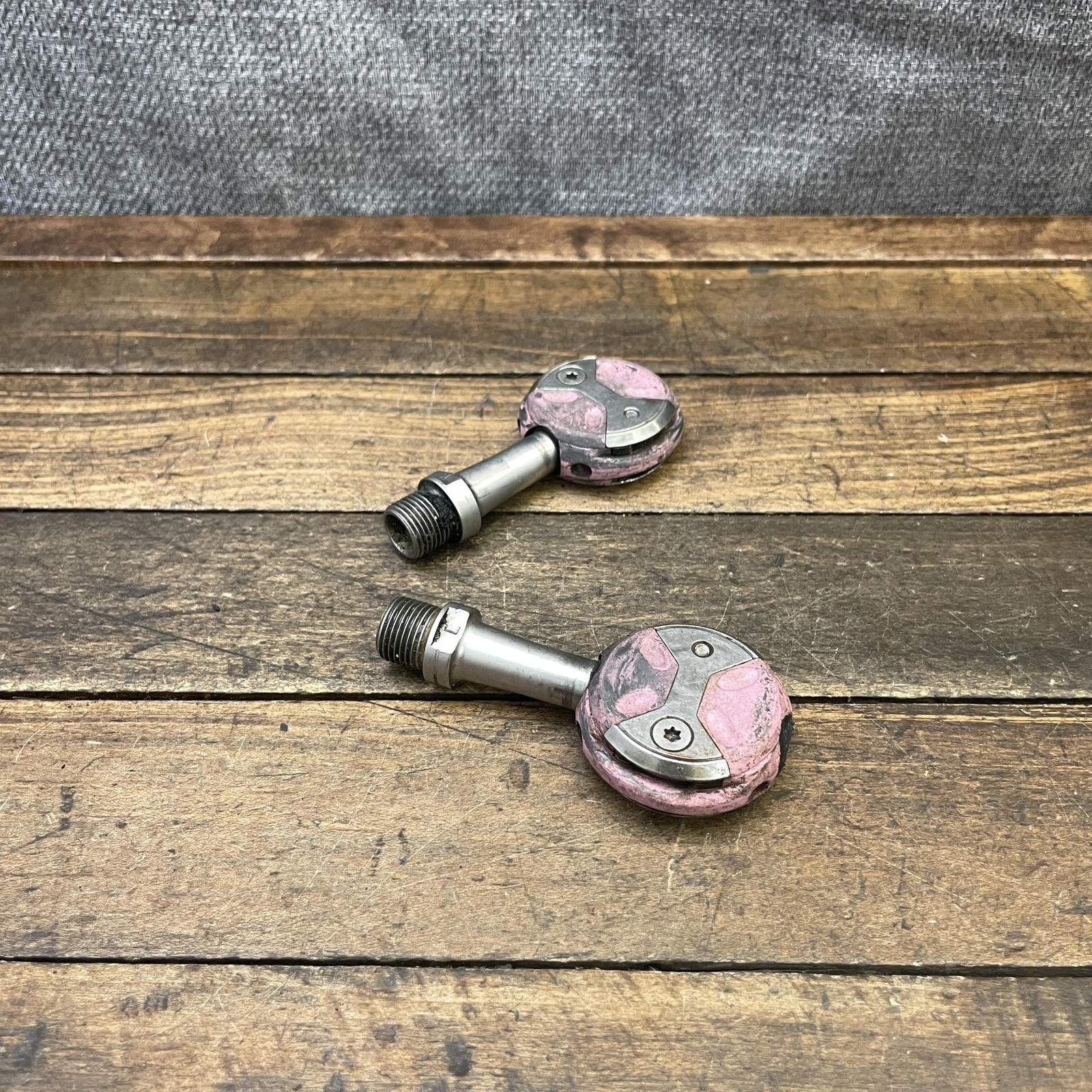 Speedplay Clipless Road Bike Pedals 9/16 Pink Pair 210g Steel Plastic Used