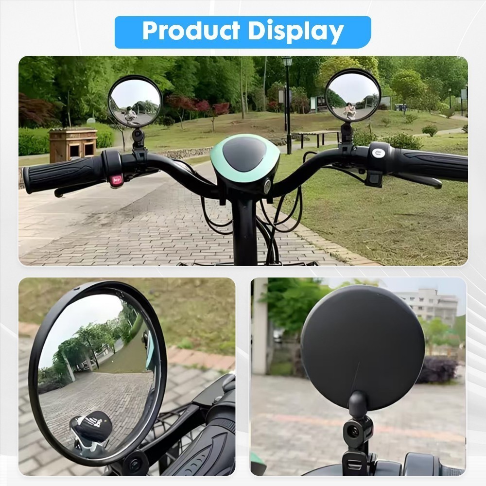 Cycling MTB Bike Handlebar Mirrors 15-35mm For Mountain Road Bike Ebike Scooter