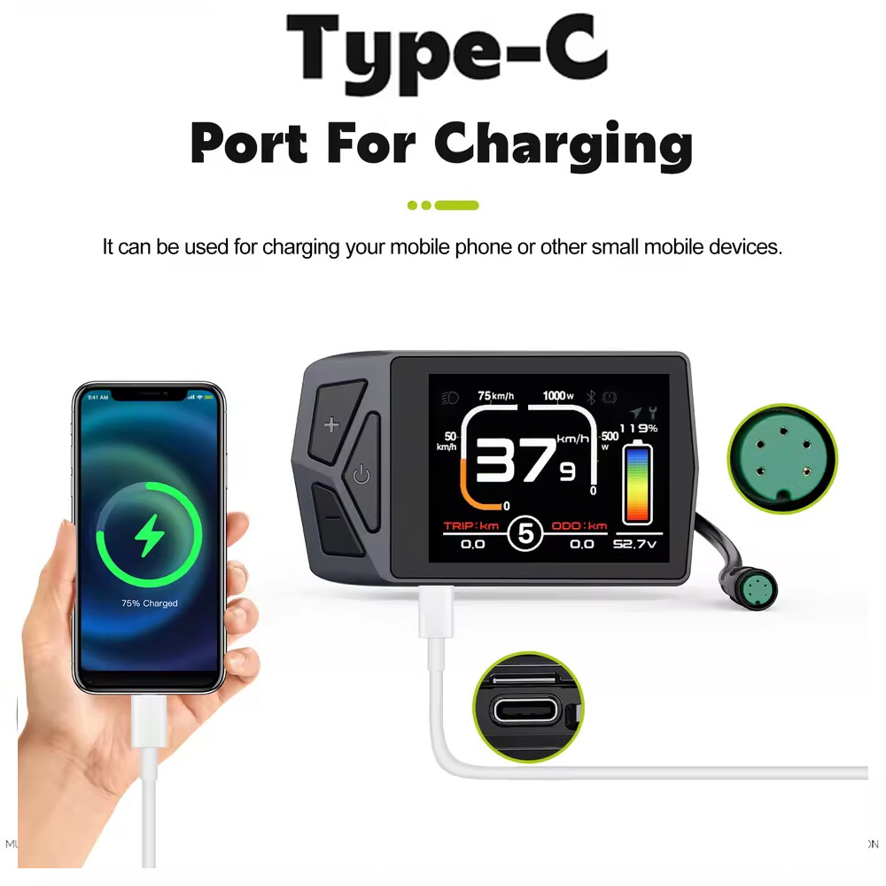 EKD01 Ebike LCD Display Bluetooth Navigation UART For BAFANG Electric Bike Motor