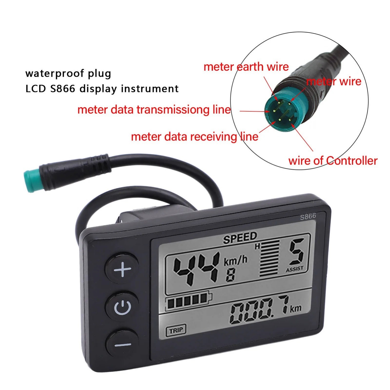 For E-Bike LCD Display 24V/36V/48V Display E-Bicycle MTB Part Electric Bike