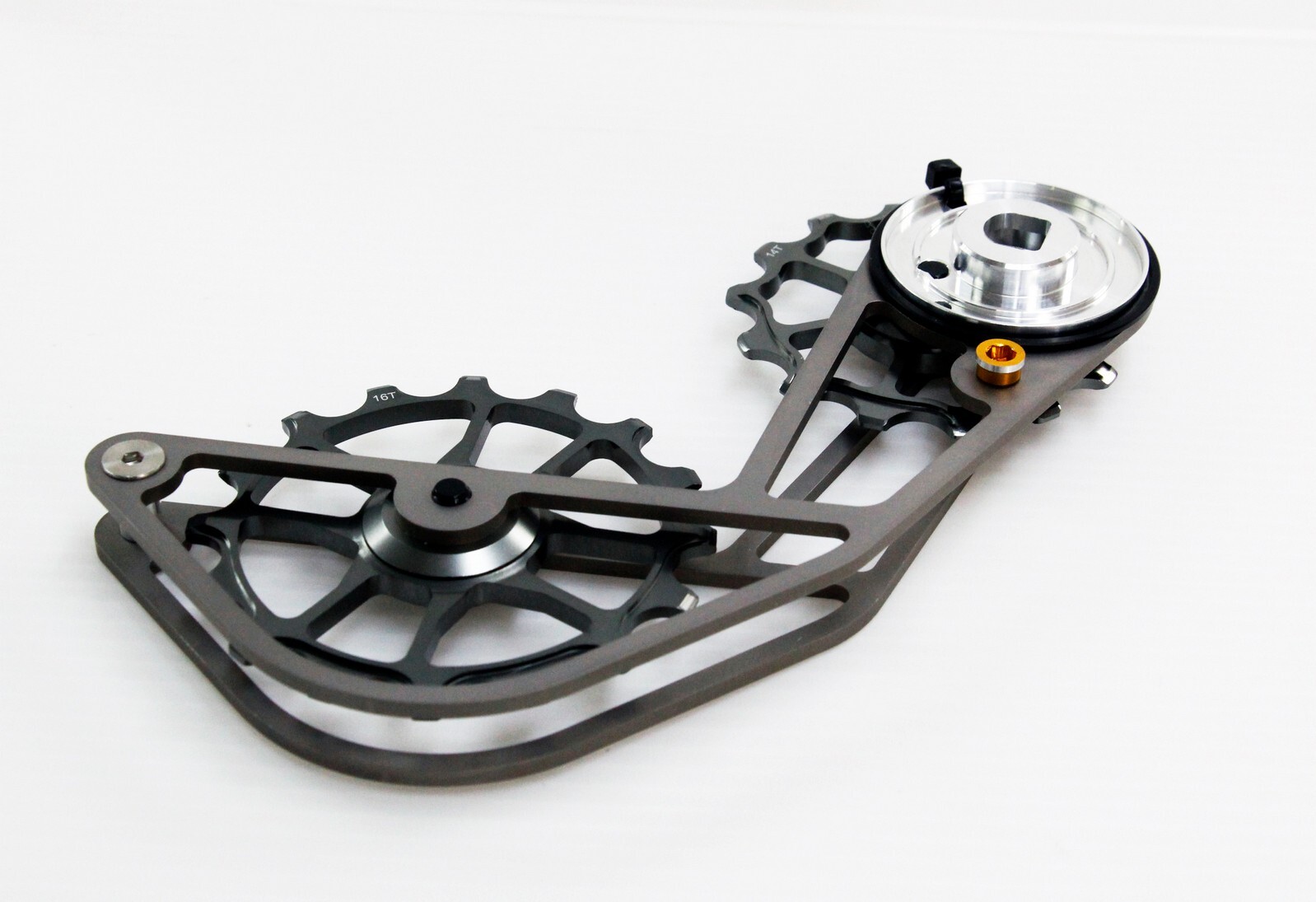 SwishTi Road Bicycle Oversized Pulley Titanium Cage for Sram Force eTap AXS Gray