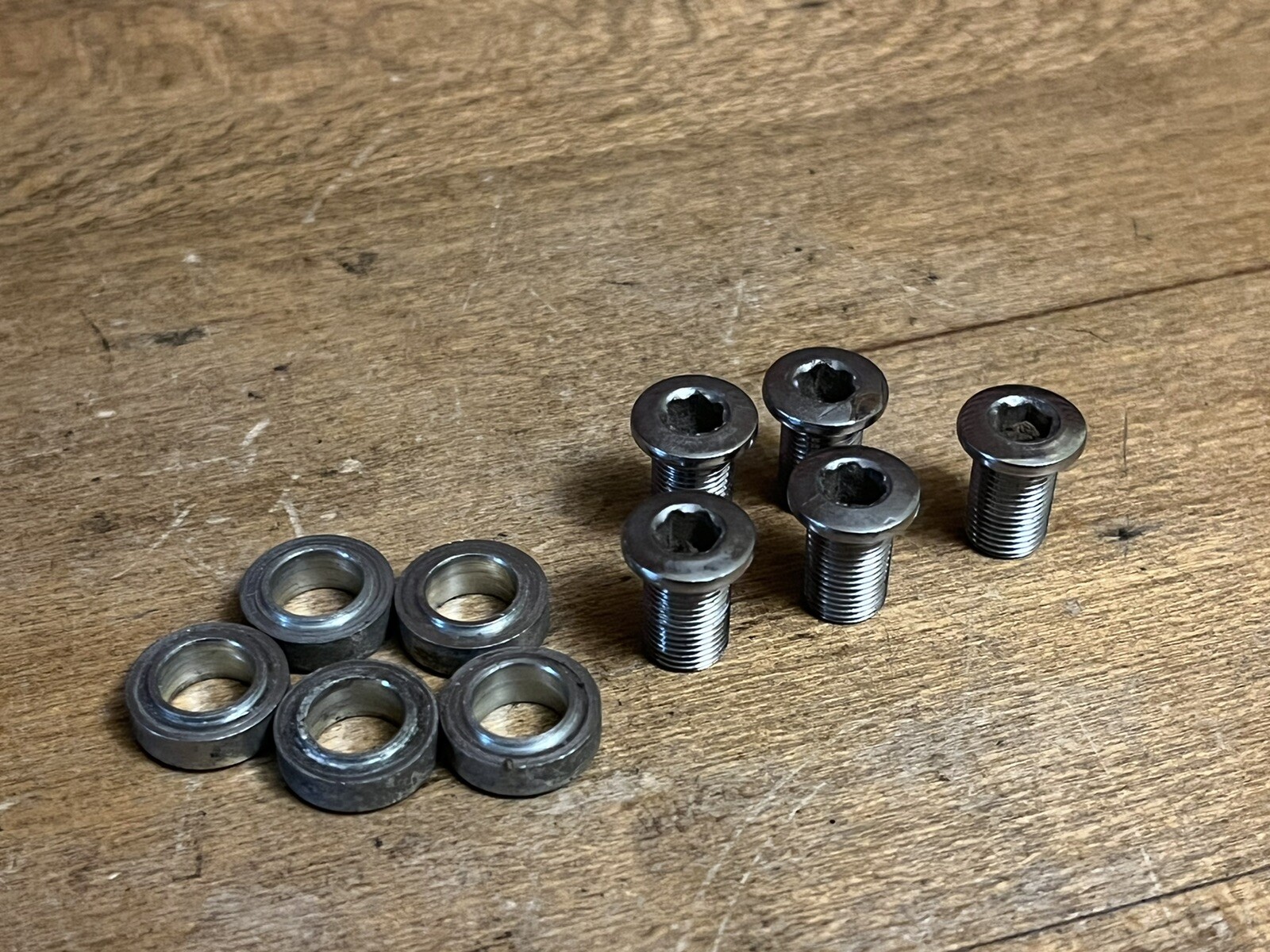 Vintage SR Chain Ring Bolts + Washers ~Longer Length For Triple Chain Ring~