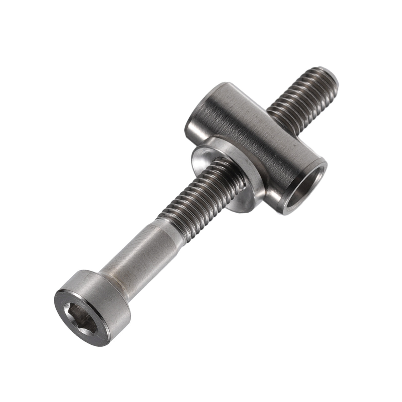 2 Set M5x40mm Bike Bicycle Seatpost Clamp Tube Bolt Nut Washer Silver Tone