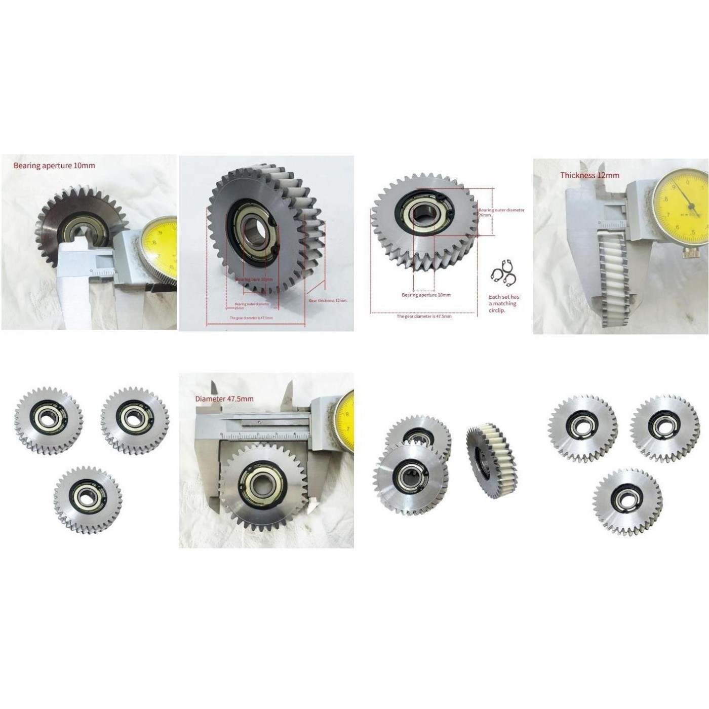 3PCS 35T E-Bike Motor Gear Stainless Steel Plastic for Bafang 500W 750W
