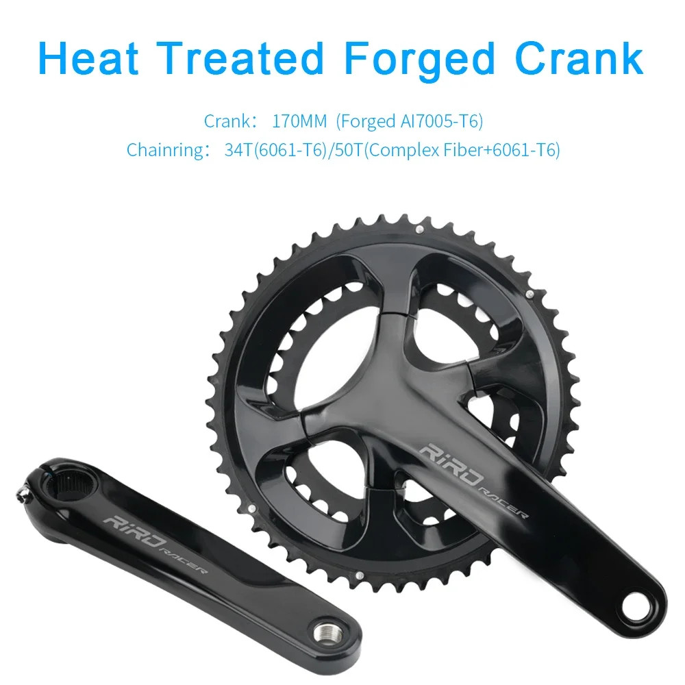 RIRO RACER R9 Road Bike Crankset 170mm 110BCD 50-34T 53-39T Double Chainring