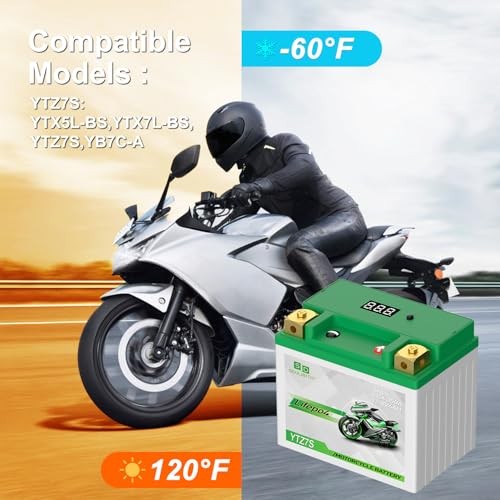 YTZ7S YTX5L-BS Lithium Motorcycle Battery LiFePO4 12V 4Ah 280-350CCA YTZ7S-4AH
