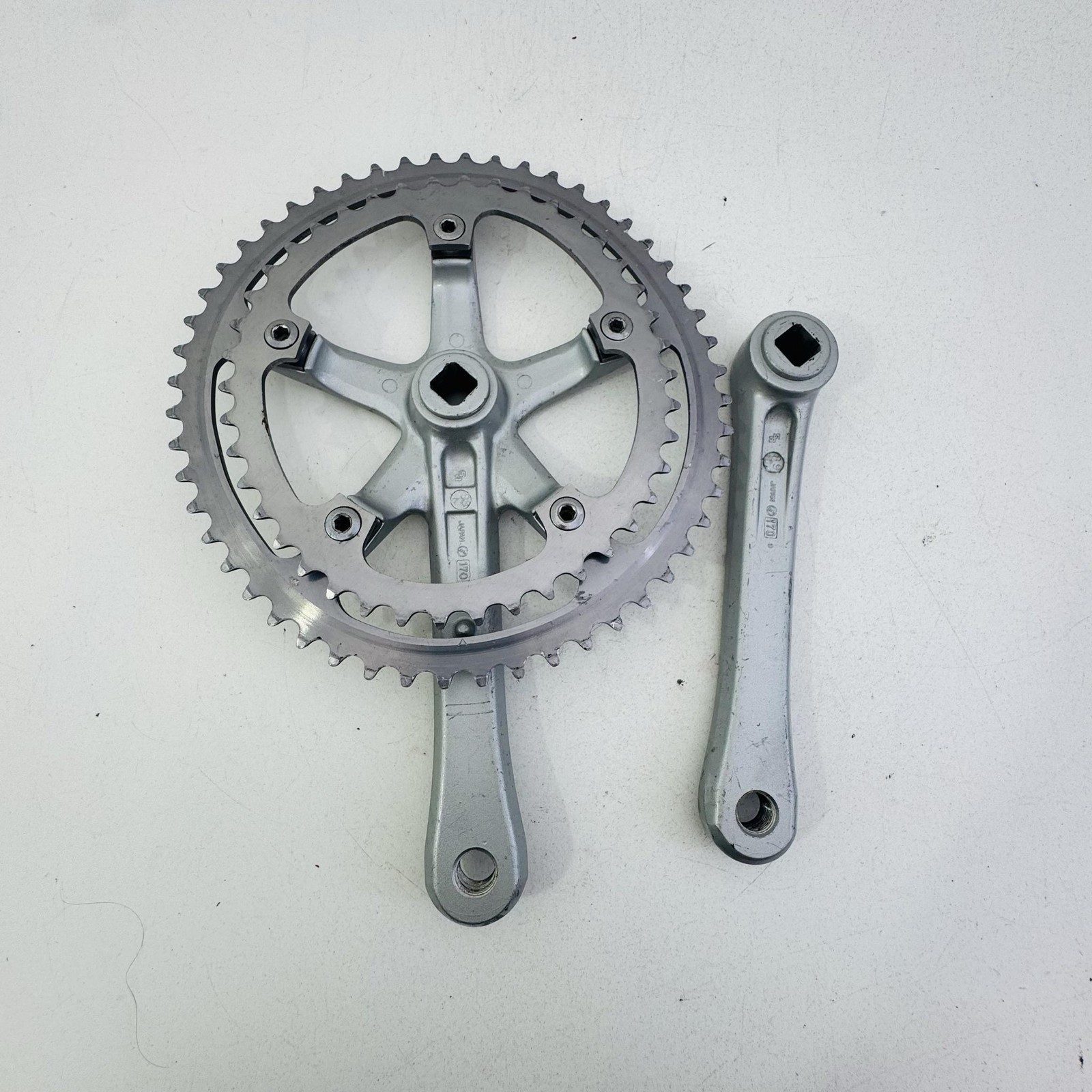 Vintage Sakae EDGE Double Crankset 170mm 52/42T Square Taper Road Bike Japan A83