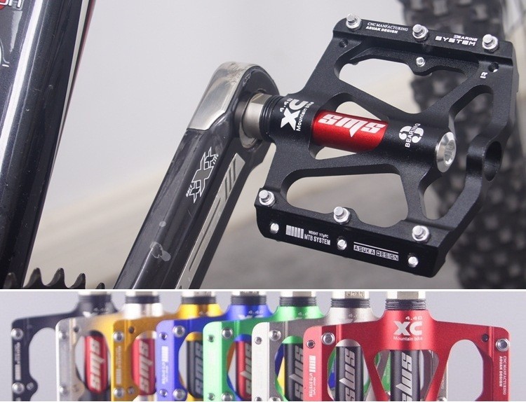 Aluminum Flat Pedals Road MTB Mountain Bike Bicycle Pedal 3 Sealed Bearings