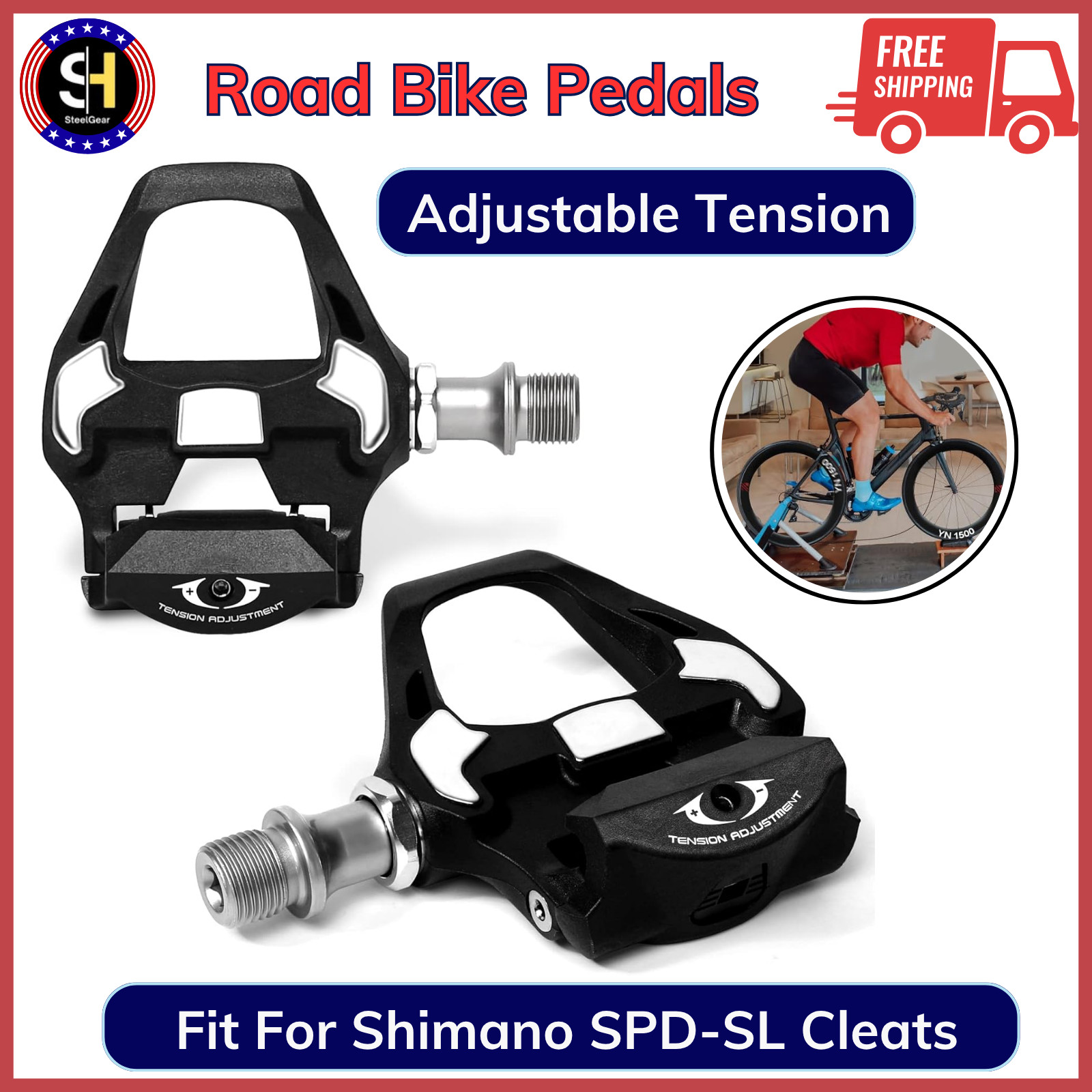 SPD-SL Pedals PD-R8000 Road Bike For Shimano SPD-SL Cleats For Cycling 9/16″