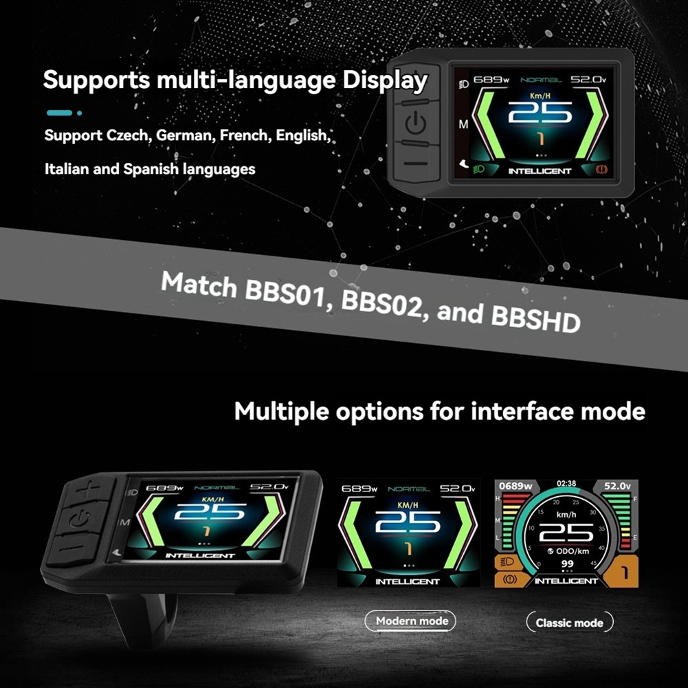 Ebike Display LCD 600C Bluetooth Navigation Multilingual E-Bike Computer9172