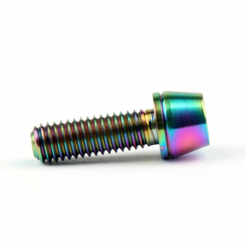 M5x16mm Titanium Ti Bolts Allex Hex Bike Stem Tapered Head Screw + Washer 6pc US