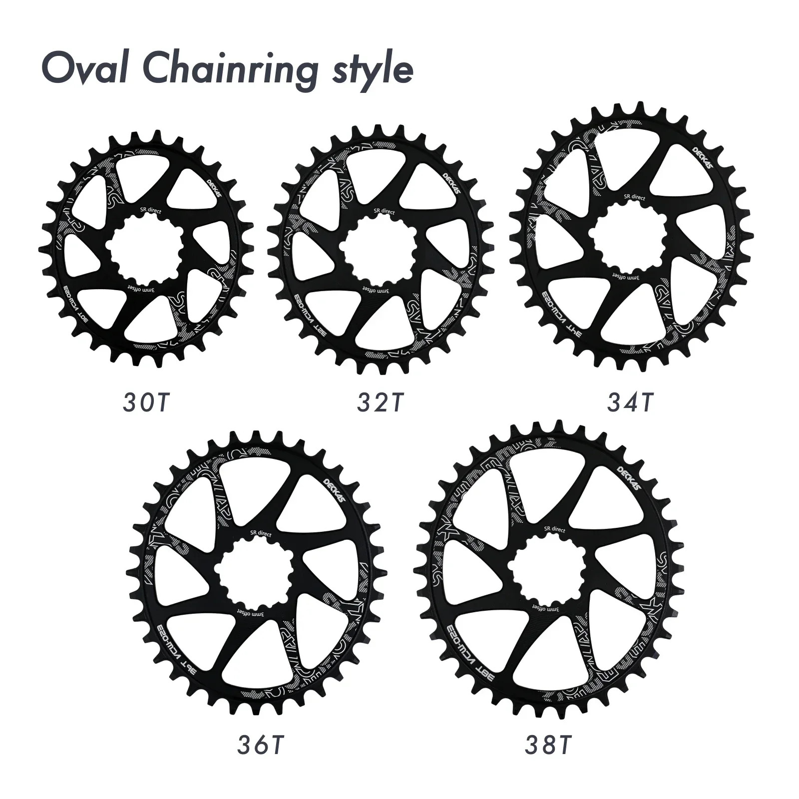 Deckas Oval MTB Chainring 28T-38T Direct Mount 3/6mm Offset SRAM Eagle XX1 X01