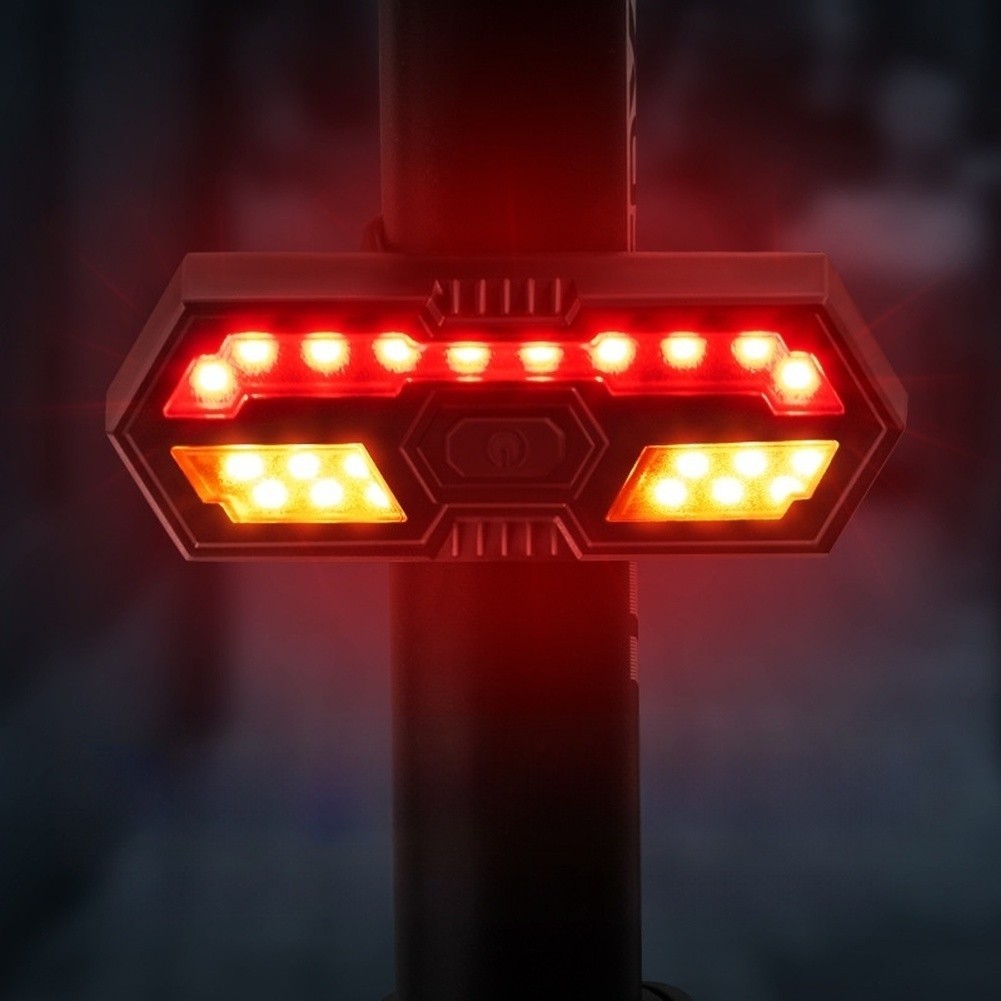 6 Mode Bike Turn Light Wireless Remote USB Rechargeable Rear Indicator Light