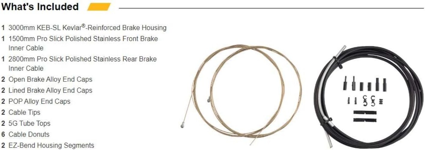 Crisp Lever Feel Road Brake Cable Set – 1500mm Front & 2800mm Rear Inner Cables