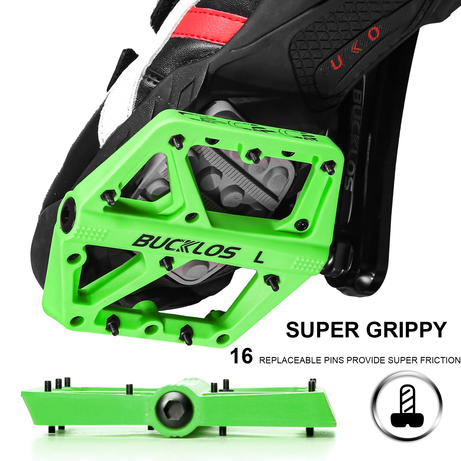 MTB BIKE PLATFORM PEDALS SEALED BEARING NYLON BICYCLE ROAD CYCLING WIDE PEDALS