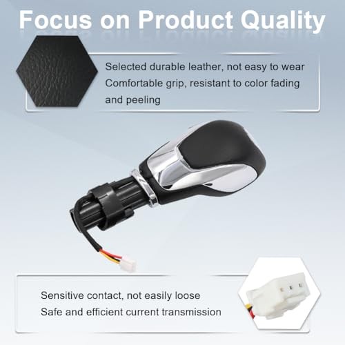 Automatic Gear Shift Knob Handle with Button – Compatible with Ford Chrome