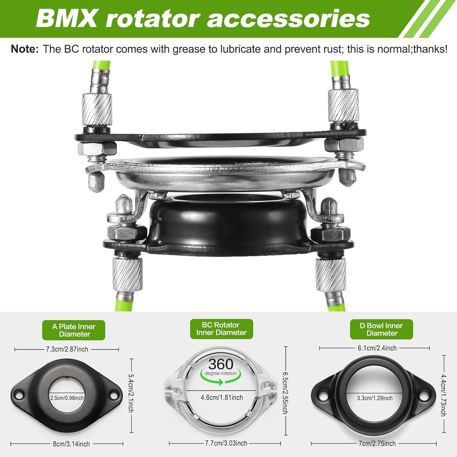 BMX Gyro Brake Cable Set with Rotor for 20″ Bikes Front Rear Kit