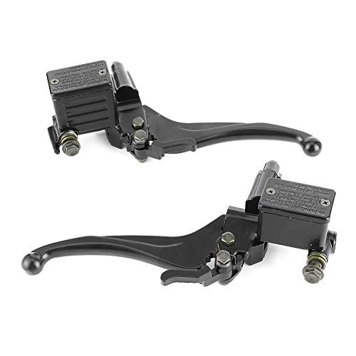 Brake Lever, Pair of 22mm / 0.9in Hydraulic Clutch Front Rear Brake Pump with
