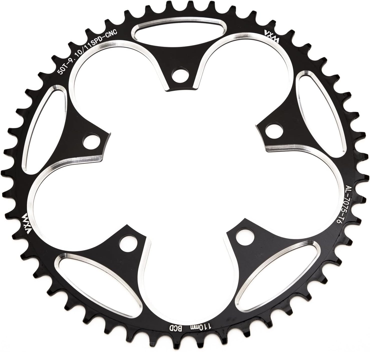 110BCD CNC Machined T6 Aluminum Narrow Wide Chainring 7075 Aluminum Chainwheel