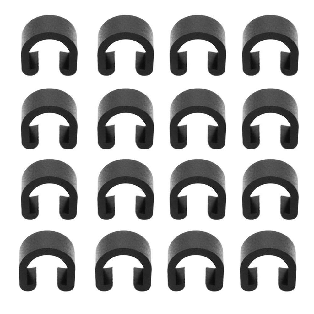 Saipe 40pcs Plastic Bicyc le C-Clips Clamps Housing Hose Guide Black