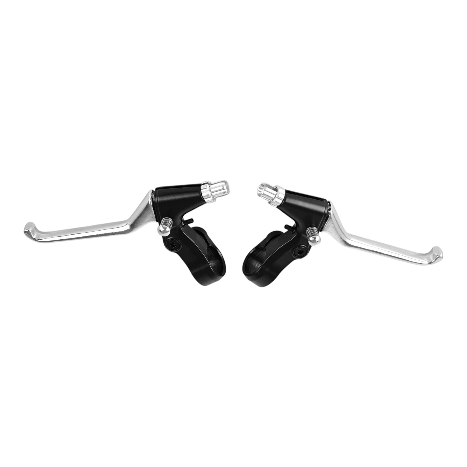 PRO+ 4 Finger Bicycle Locking Alloy Brake Lever Set CH-2482 Black/Chrome
