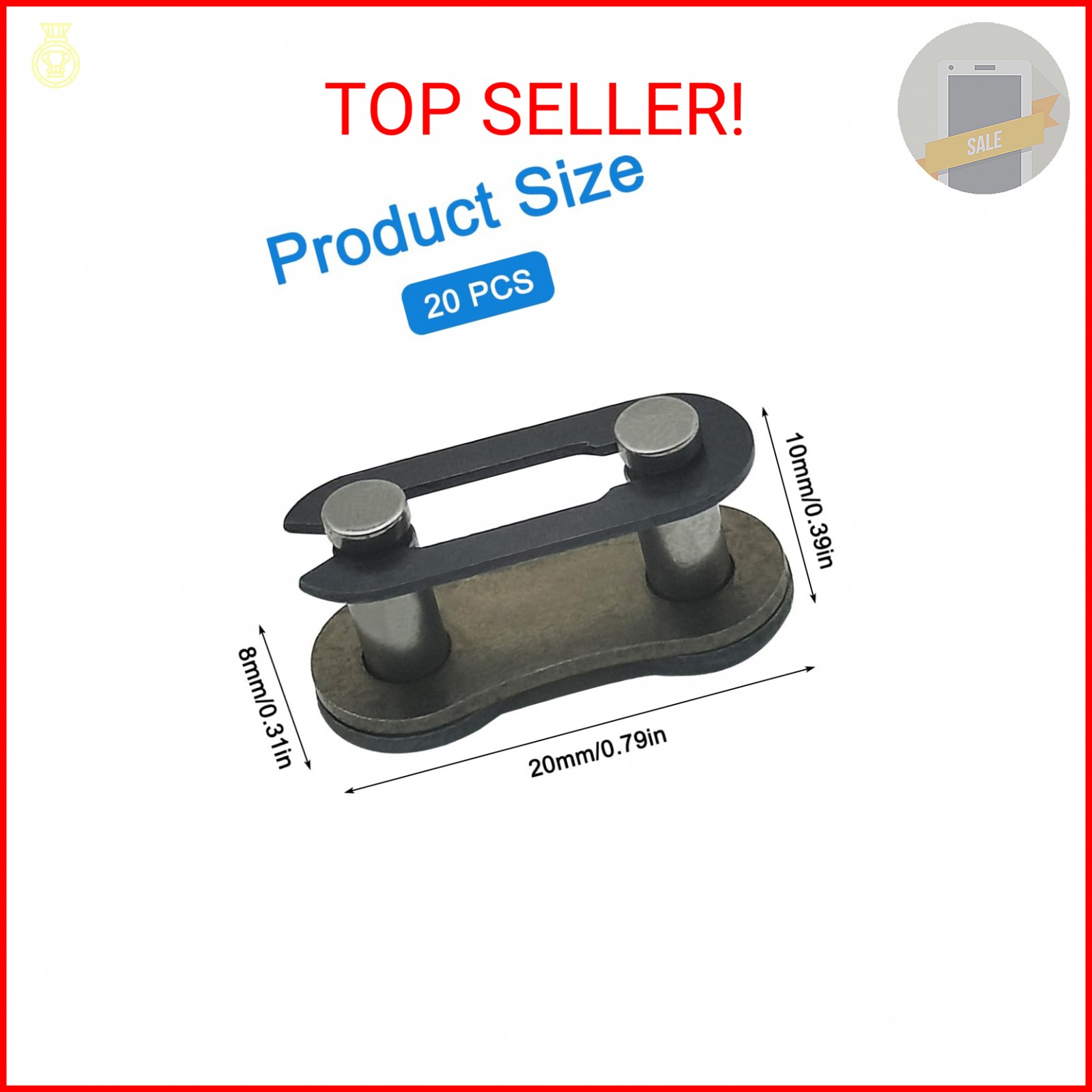 AYWFEY 20 Pairs Bike Chain Master Link for 6/7/8/9/10 Speed Chains, Bicycle Bike