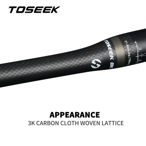 TOSEEK Carbon Fiber Riser XC Mountain Bike Handlebars – 31.8mm x 680mm – New!