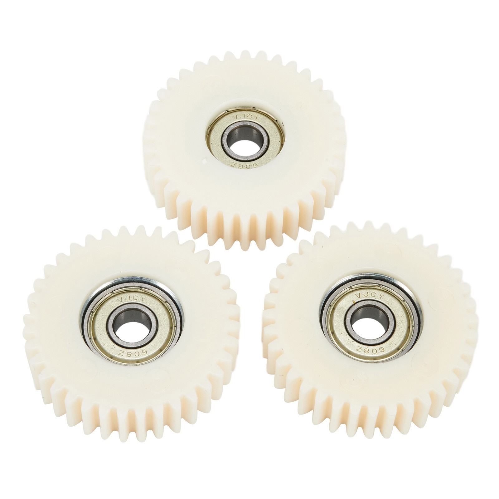 36T Gear Nylon Material Nylon Gear Wheel Hubs White Color With Bearings