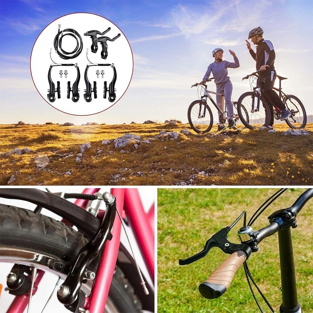 Mountain Bike V Brake Set Front and Rear MTB Hybrid Callipers Cables Lever Kit