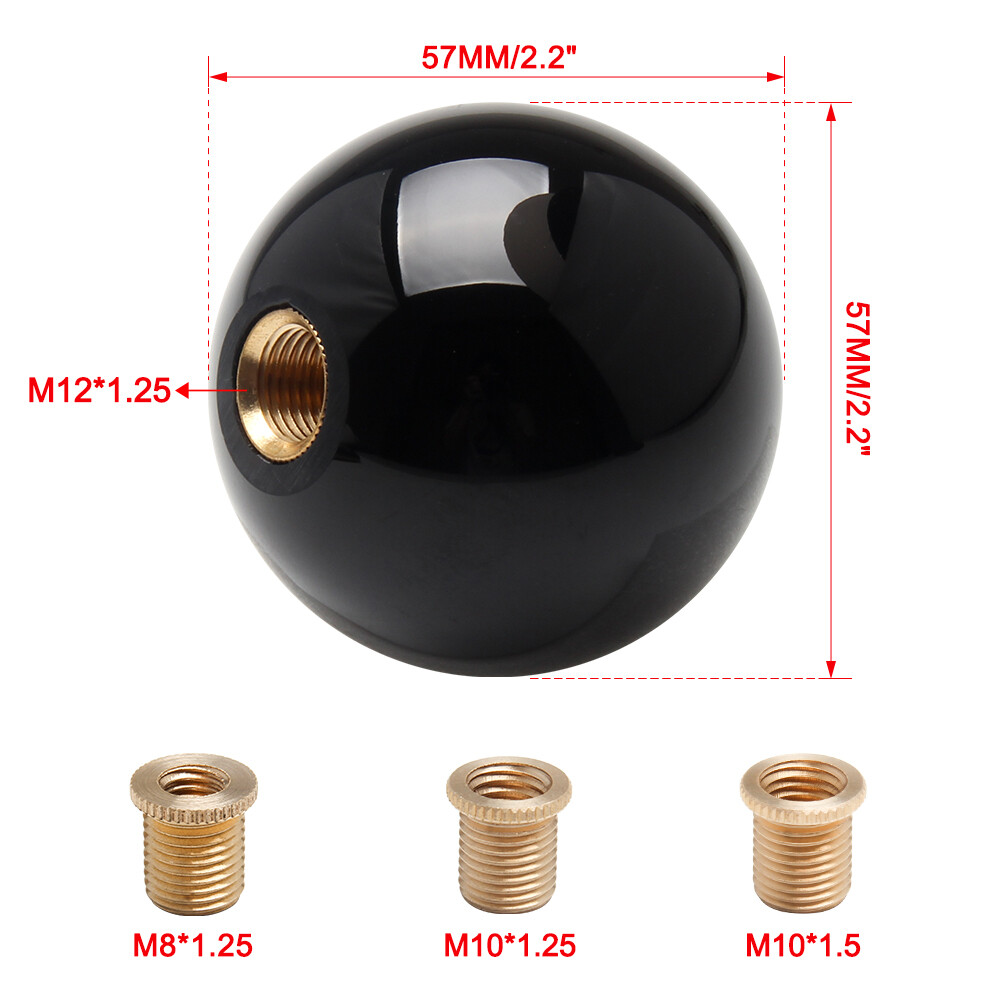 Black 8 Ball Billiard Round Shift Handle Acrylic Manual Gear Shift Knob Shifter