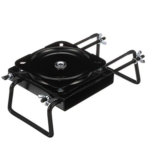 Clamp-On Swivel Seat Mount, Adjustable 7.5″ to 18″, Powder-Coated Steel, Black