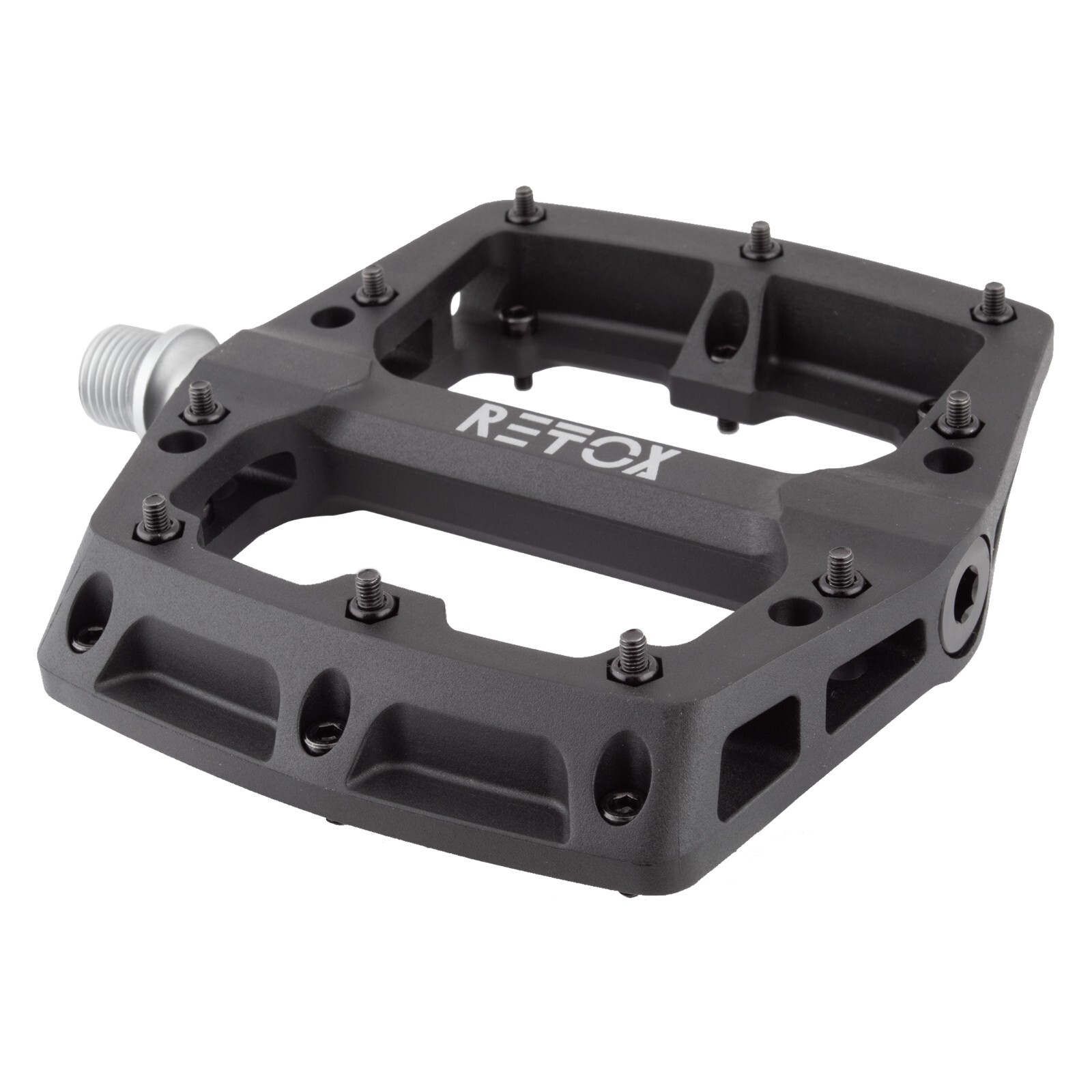 Origin8 Pair of Retox Thermo Plastic Flat Platform Pedals Black 9/16 410234