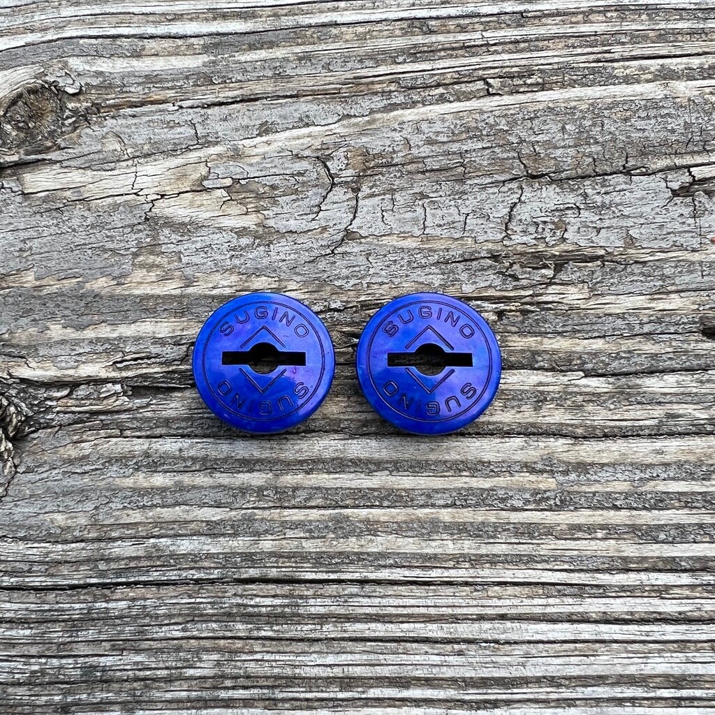 SUGINO BMX CRANK DUST CAPS BLUE ILLUSION FOR 80-87 OLD SCHOOL CT MAXY CROSS GT