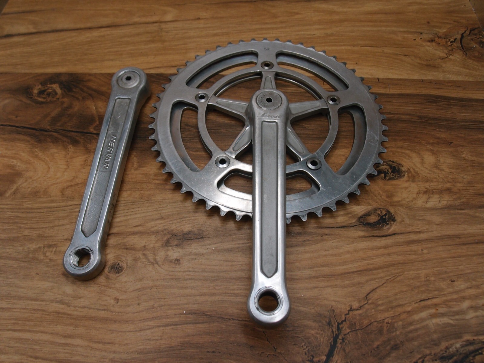 1970s NERVAR double crankset for road bike made in France 52/47 T 170 mm