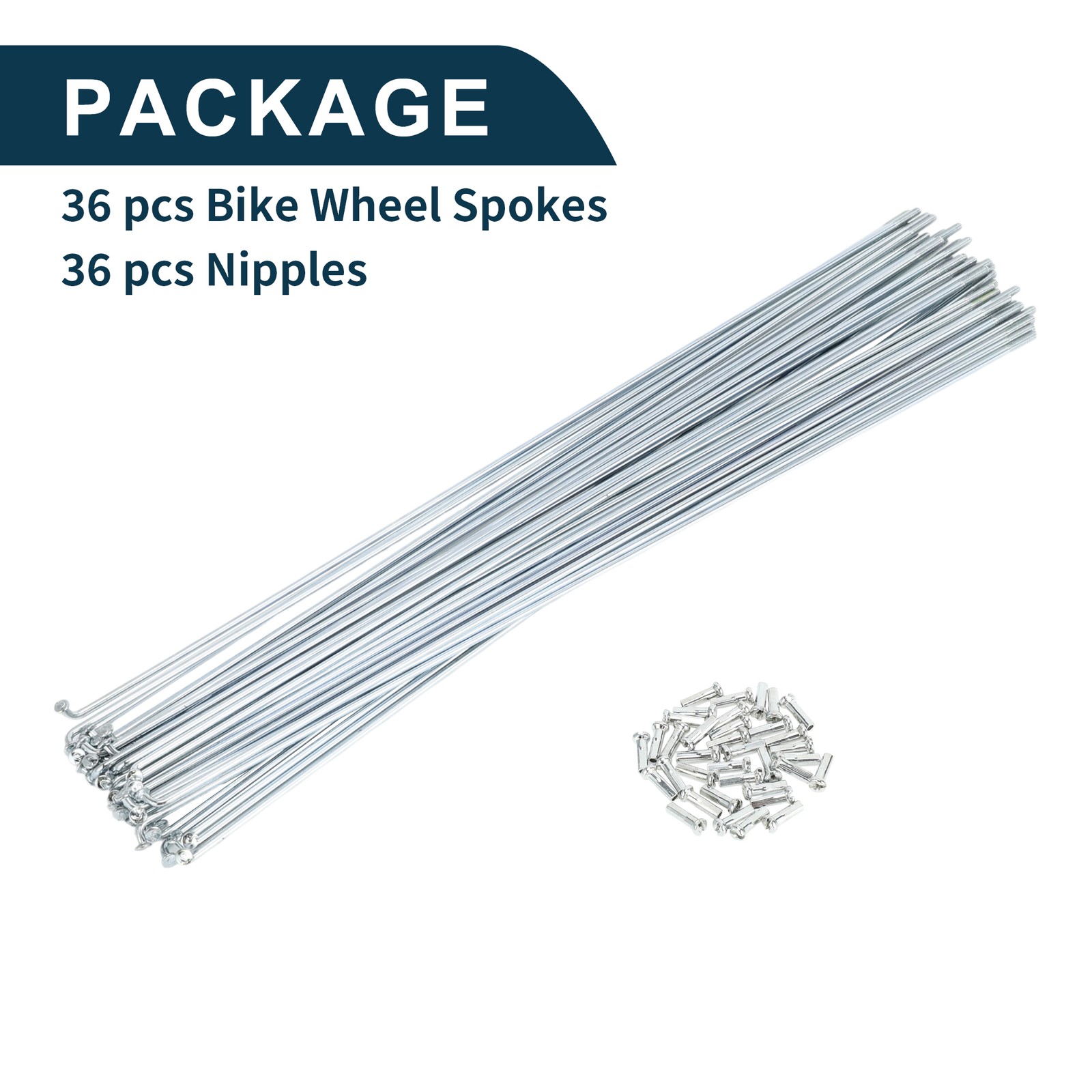 1 set 14G 257mm length bicycle spokes nipple galvanized carbon steel
