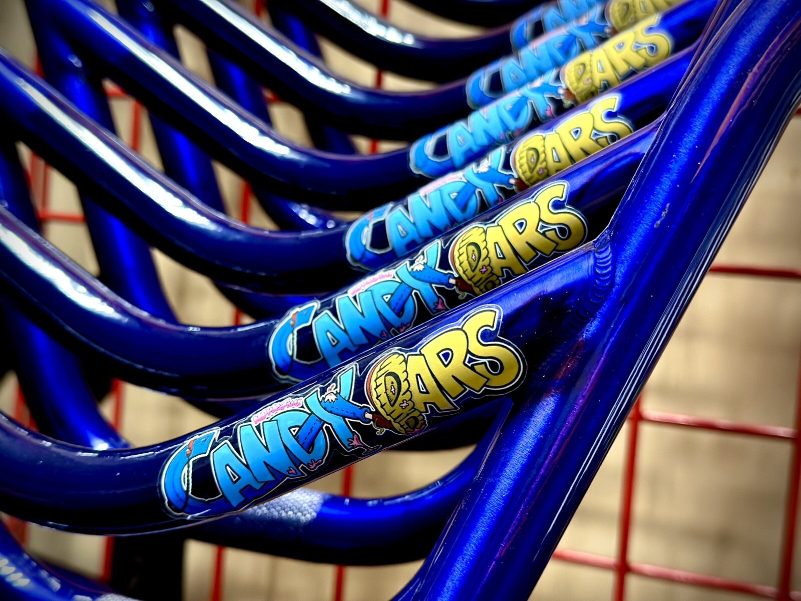 New USA Nebraska Made Nowear 2 pc Candybars BMX Handlebar 9.5” Trans Blue
