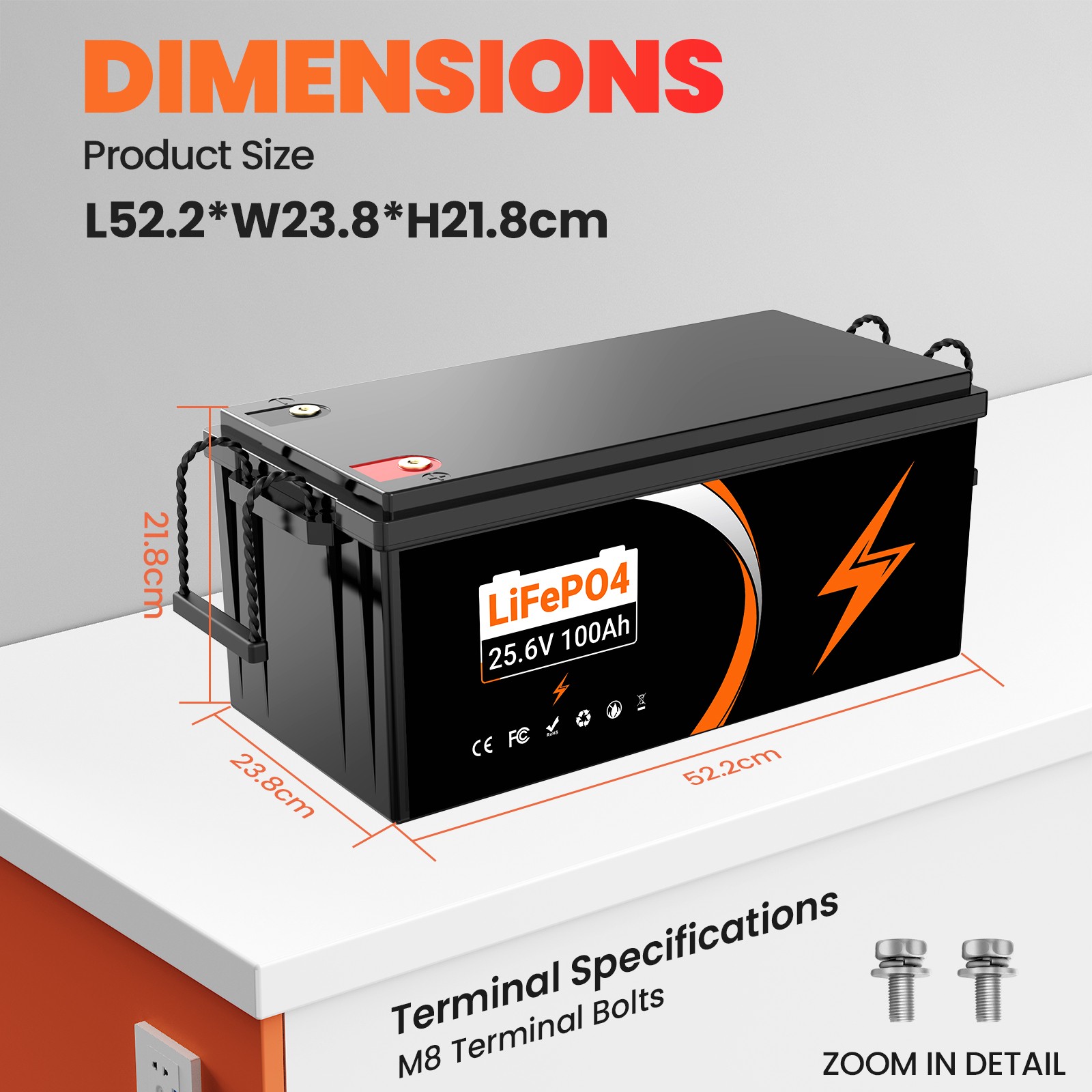 UPP 12V 24V 100Ah 300Ah LiFePO4 Battery Lthium for RV Marine Solar Home Energy
